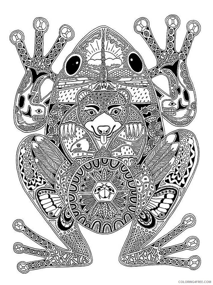 Animal Zentangle Coloring Pages zentangle frog 5 Printable 2020 360 Coloring4free