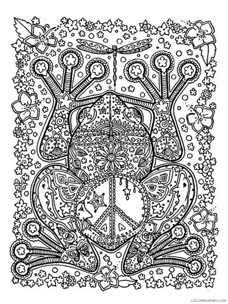Animal Zentangle Coloring Pages zentangle frog 6 Printable 2020 361 Coloring4free