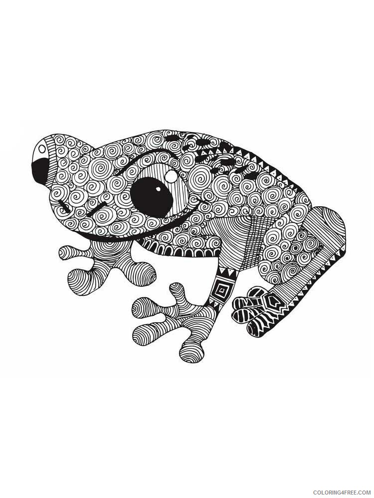 Animal Zentangle Coloring Pages zentangle frog 8 Printable 2020 363 Coloring4free