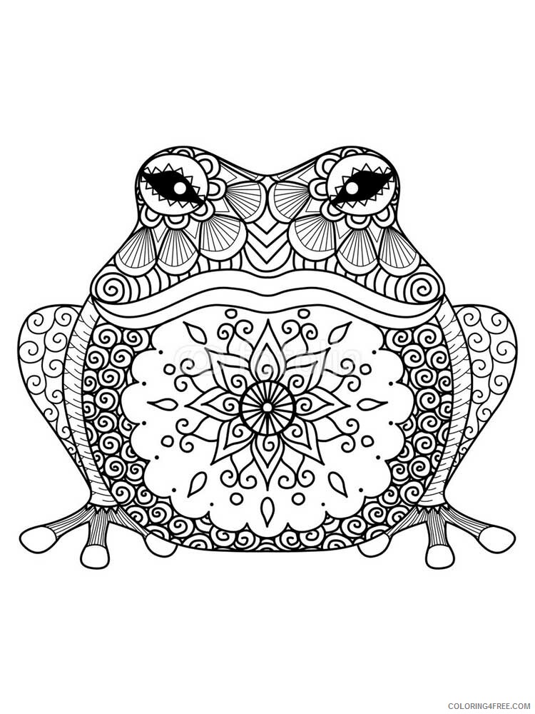 Animal Zentangle Coloring Pages zentangle frog 9 Printable 2020 364 Coloring4free