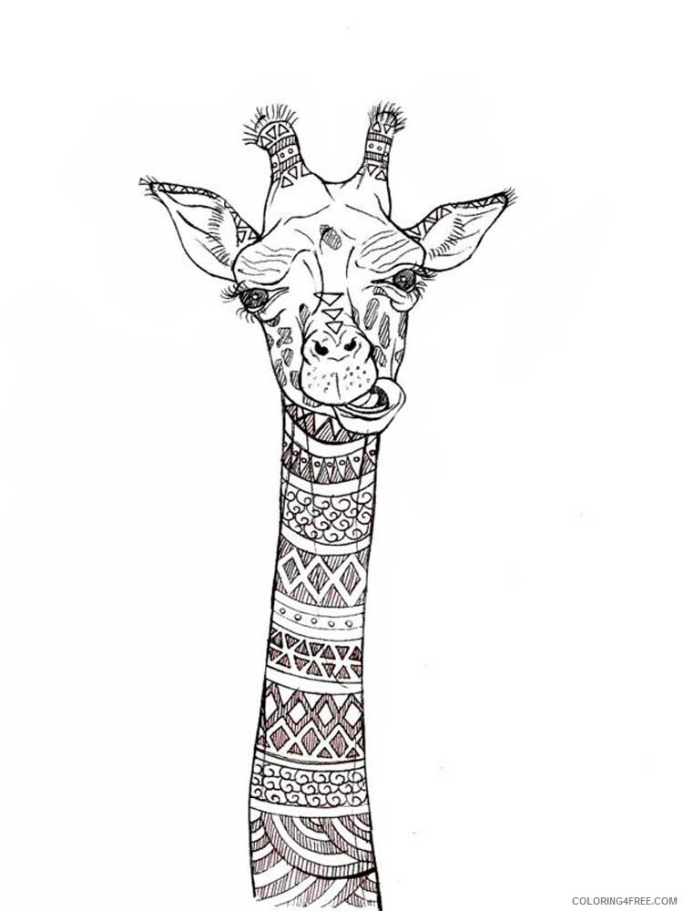 Animal Zentangle Coloring Pages zentangle giraffe 1 Printable 2020 365 Coloring4free
