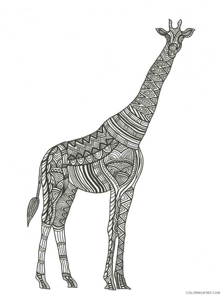 Animal Zentangle Coloring Pages zentangle giraffe 4 Printable 2020 369 Coloring4free
