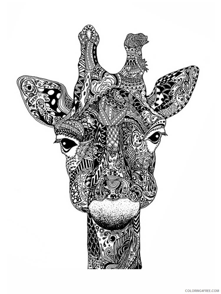 Animal Zentangle Coloring Pages zentangle giraffe 6 Printable 2020 371 Coloring4free