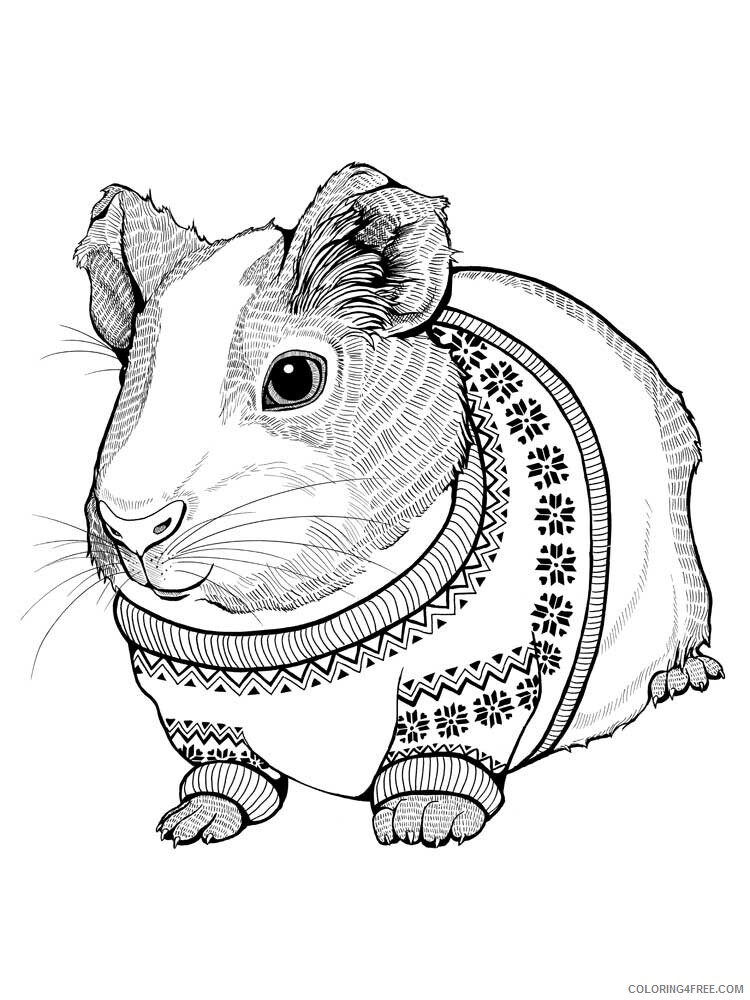 Animal Zentangle Coloring Pages zentangle hamster 1 Printable 2020 375 Coloring4free