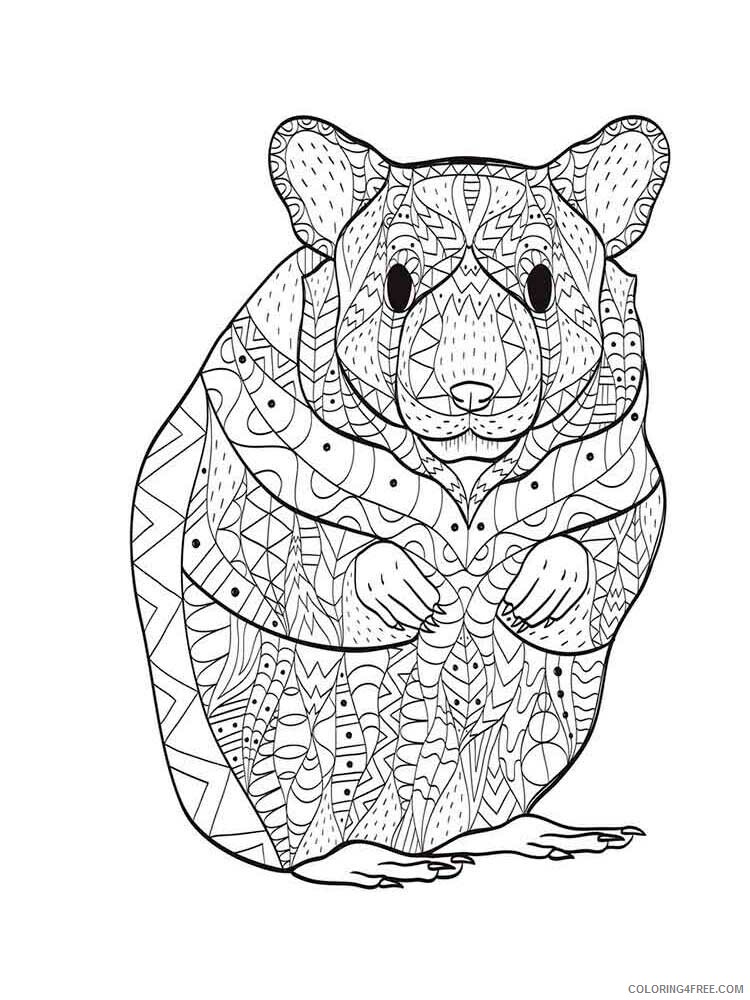 Animal Zentangle Coloring Pages zentangle hamster 4 Printable 2020 377 Coloring4free