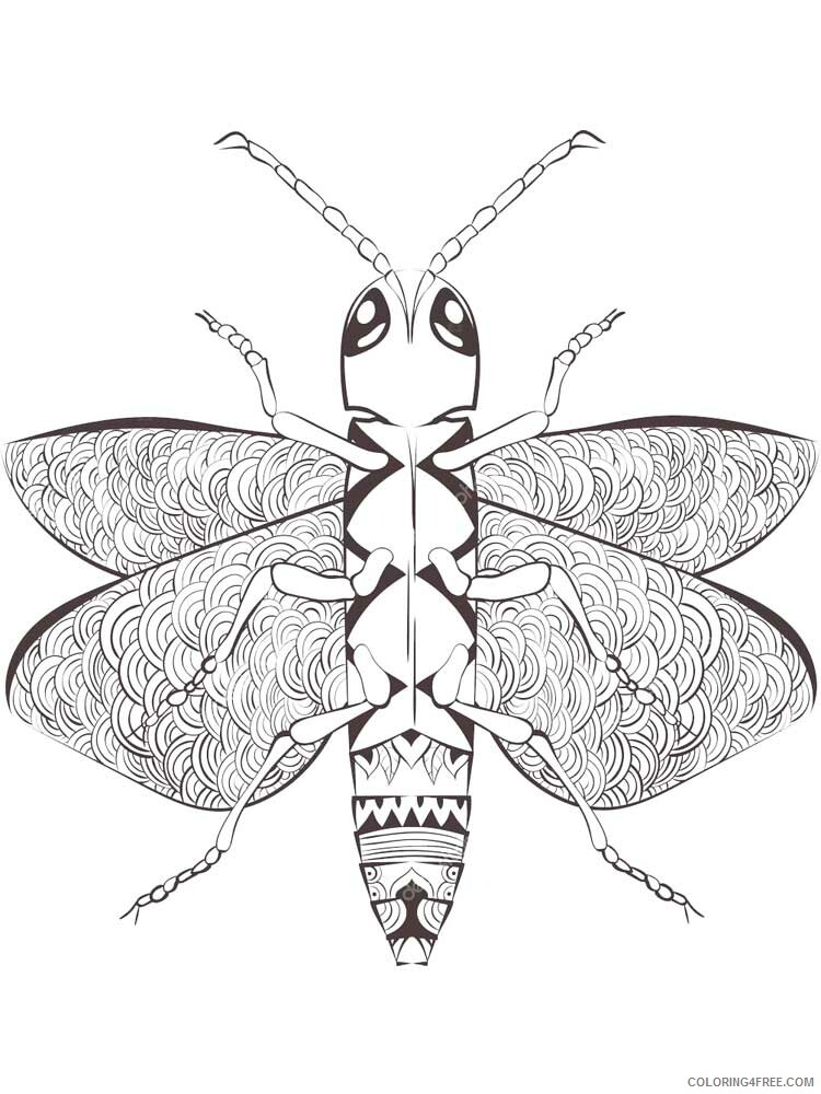 Animal Zentangle Coloring Pages zentangle insect 21 Printable 2020 392 Coloring4free