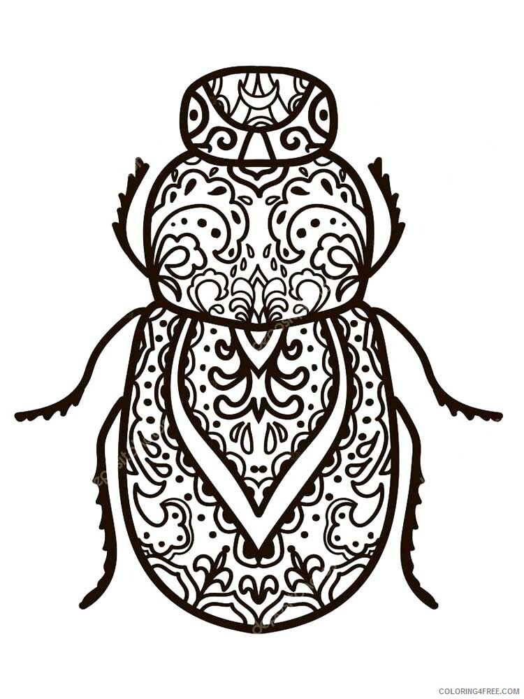 Animal Zentangle Coloring Pages zentangle insect 22 Printable 2020 393 Coloring4free