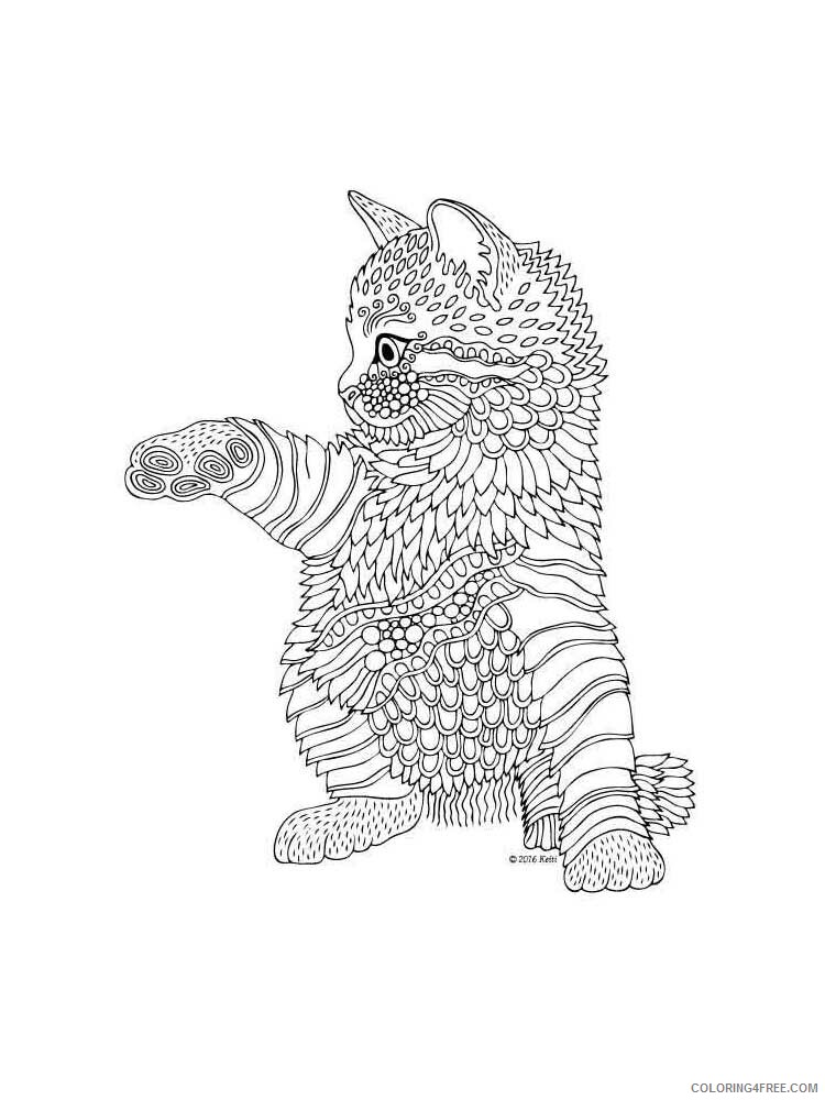 Animal Zentangle Coloring Pages zentangle kitten 10 Printable 2020 417 Coloring4free
