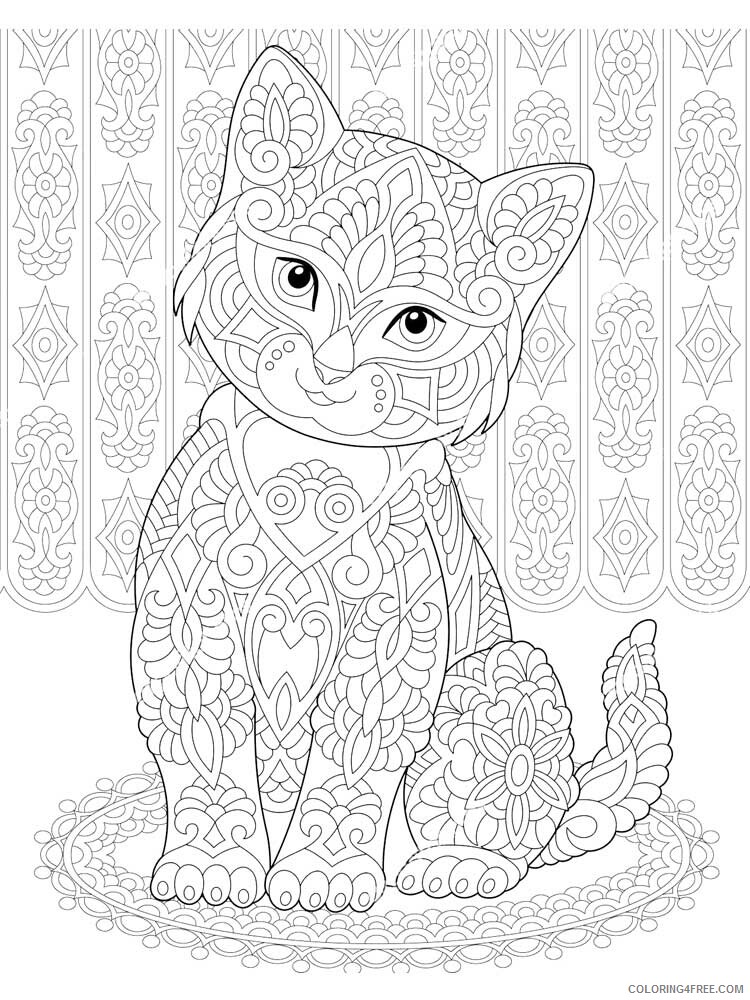 Animal Zentangle Coloring Pages zentangle kitten 7 Printable 2020 423 Coloring4free