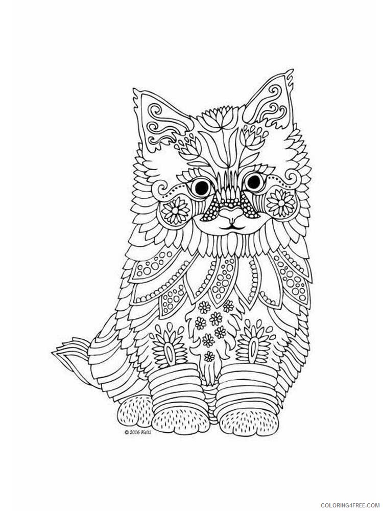 Animal Zentangle Coloring Pages zentangle kitten 9 Printable 2020 424 Coloring4free