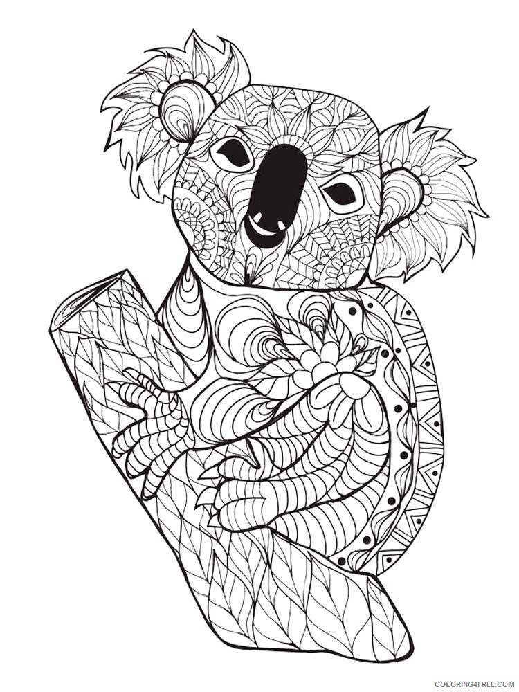 Animal Zentangle Coloring Pages zentangle koala 10 Printable 2020 426 Coloring4free