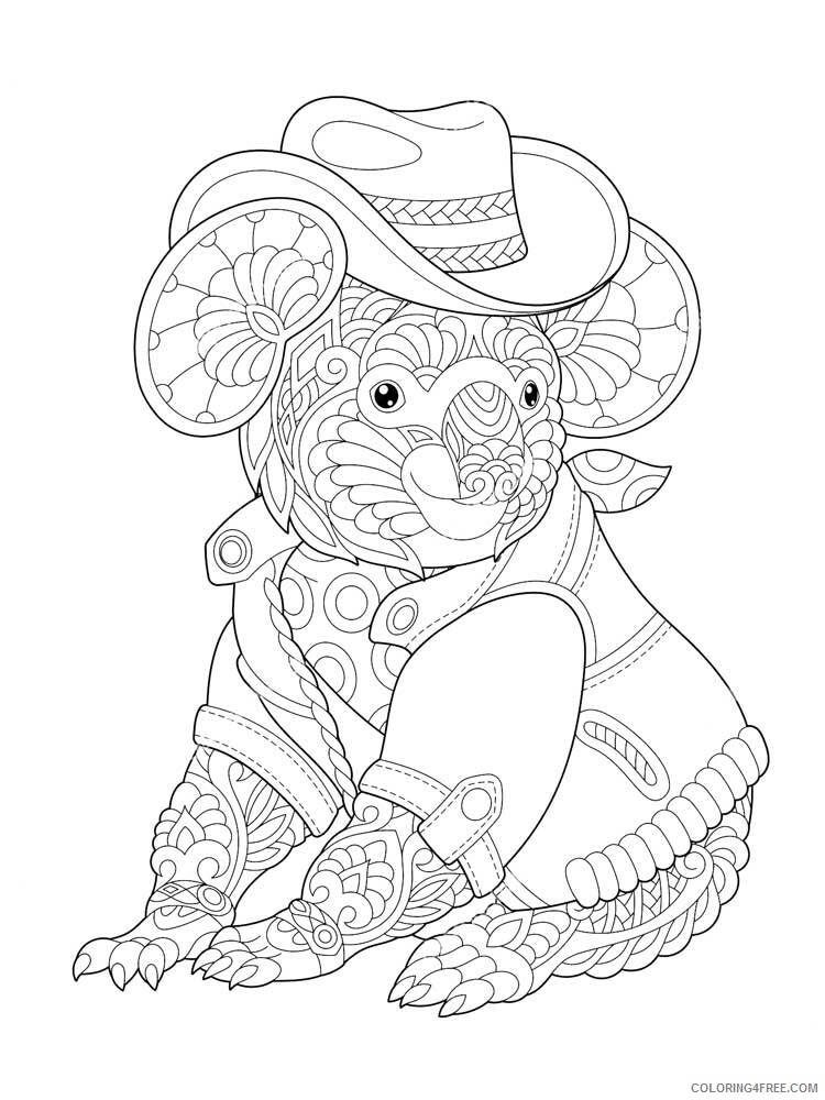 Animal Zentangle Coloring Pages zentangle koala 5 Printable 2020 430 Coloring4free