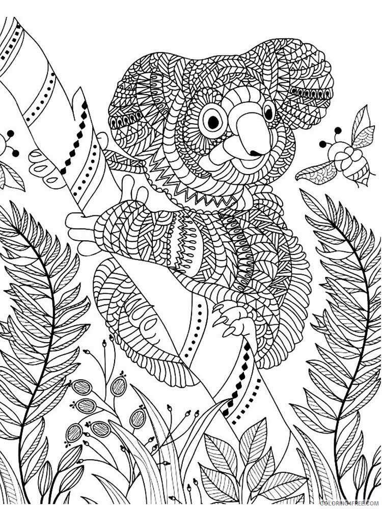 Animal Zentangle Coloring Pages zentangle koala 8 Printable 2020 432 Coloring4free