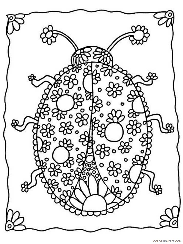 Animal Zentangle Coloring Pages zentangle ladybug 2 Printable 2020 433 Coloring4free