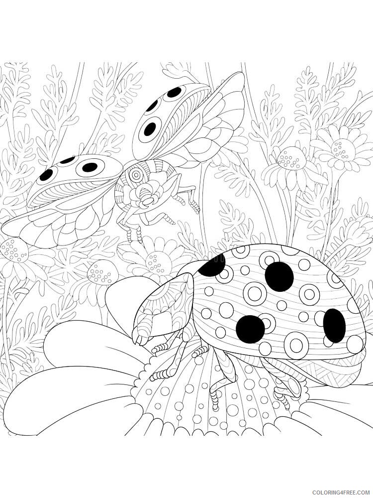 Animal Zentangle Coloring Pages zentangle ladybug 6 Printable 2020 436 Coloring4free