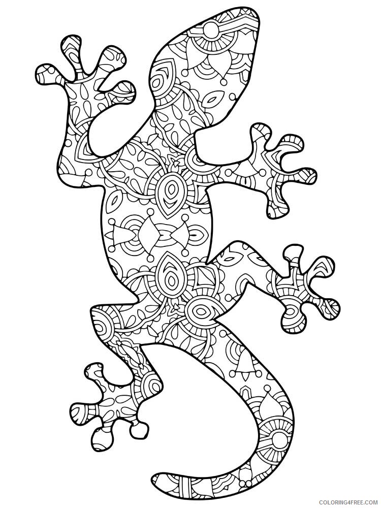 Animal Zentangle Coloring Pages zentangle lizard 2 Printable 2020 442 Coloring4free