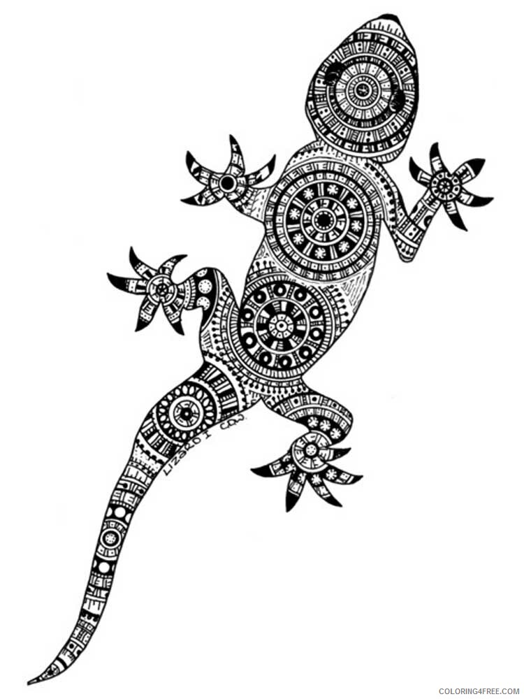 Animal Zentangle Coloring Pages zentangle lizard 5 Printable 2020 445 Coloring4free