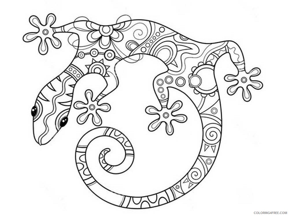 Animal Zentangle Coloring Pages zentangle lizard 7 Printable 2020 447 Coloring4free