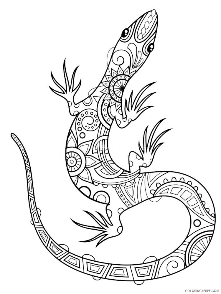 Animal Zentangle Coloring Pages zentangle lizard 9 Printable 2020 449 Coloring4free