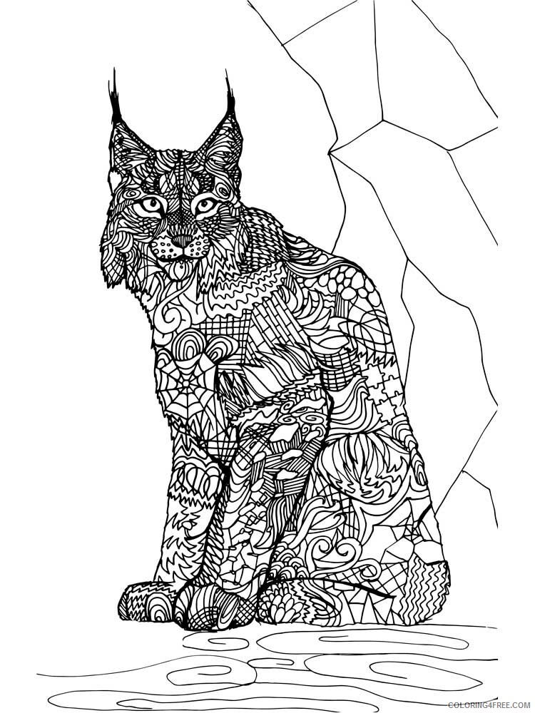 Animal Zentangle Coloring Pages zentangle lynx 2 Printable 2020 451 Coloring4free