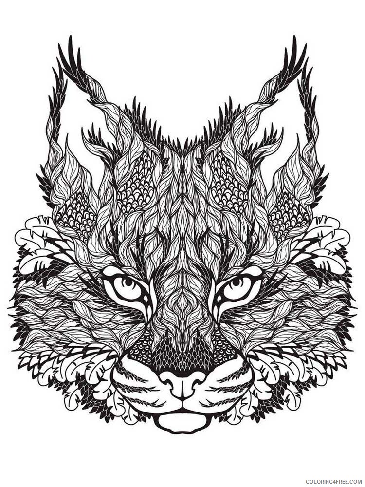 Animal Zentangle Coloring Pages zentangle lynx 4 Printable 2020 452 Coloring4free