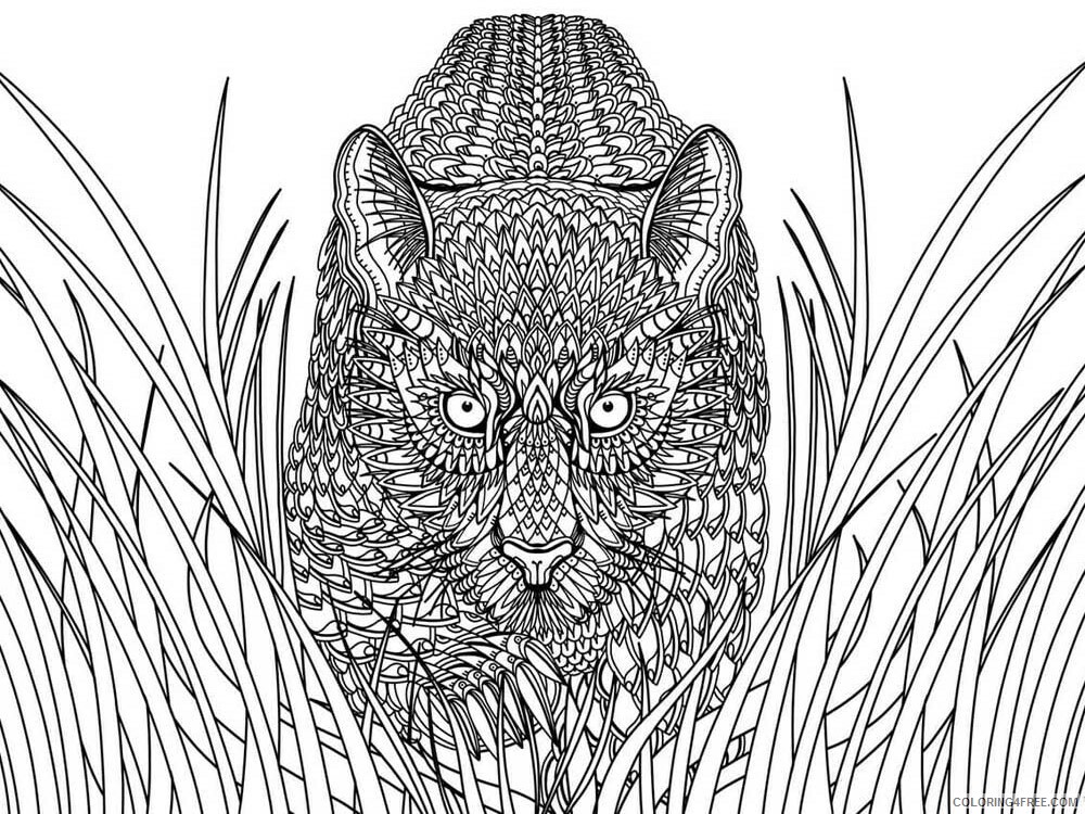 Animal Zentangle Coloring Pages zentangle lynx 5 Printable 2020 453 Coloring4free