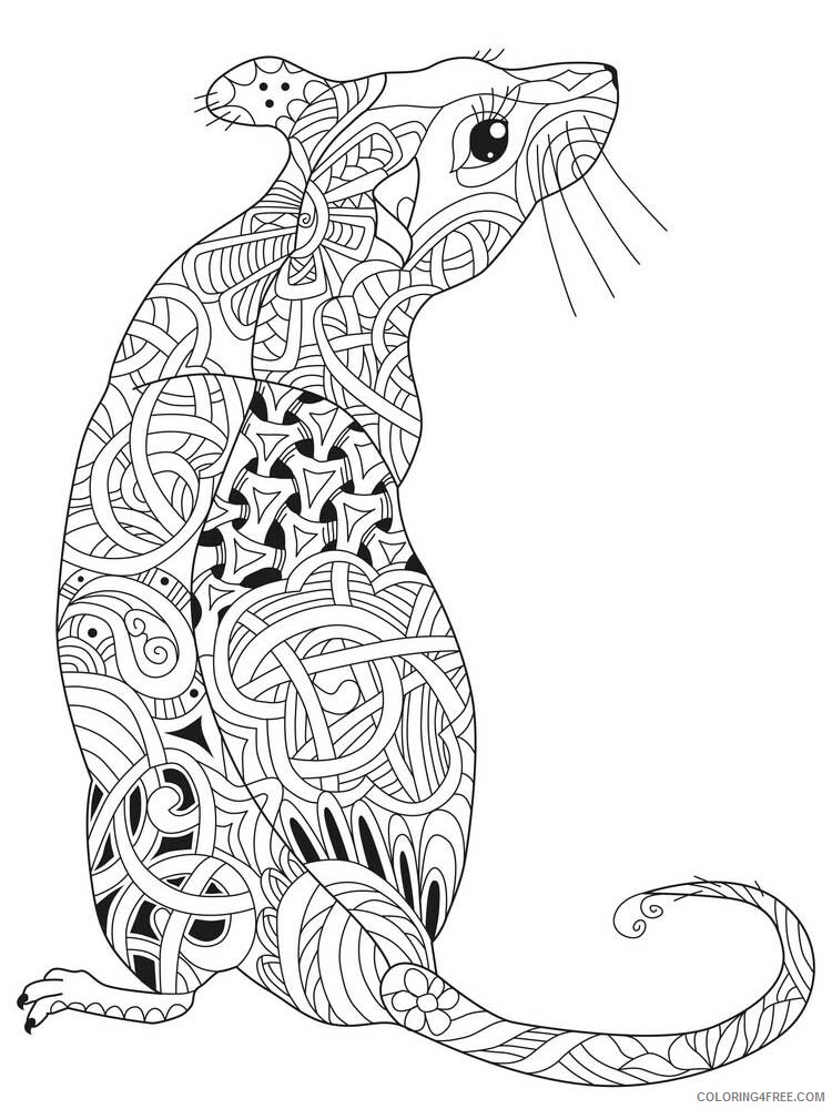 Animal Zentangle Coloring Pages zentangle mouse 11 Printable 2020 470 Coloring4free