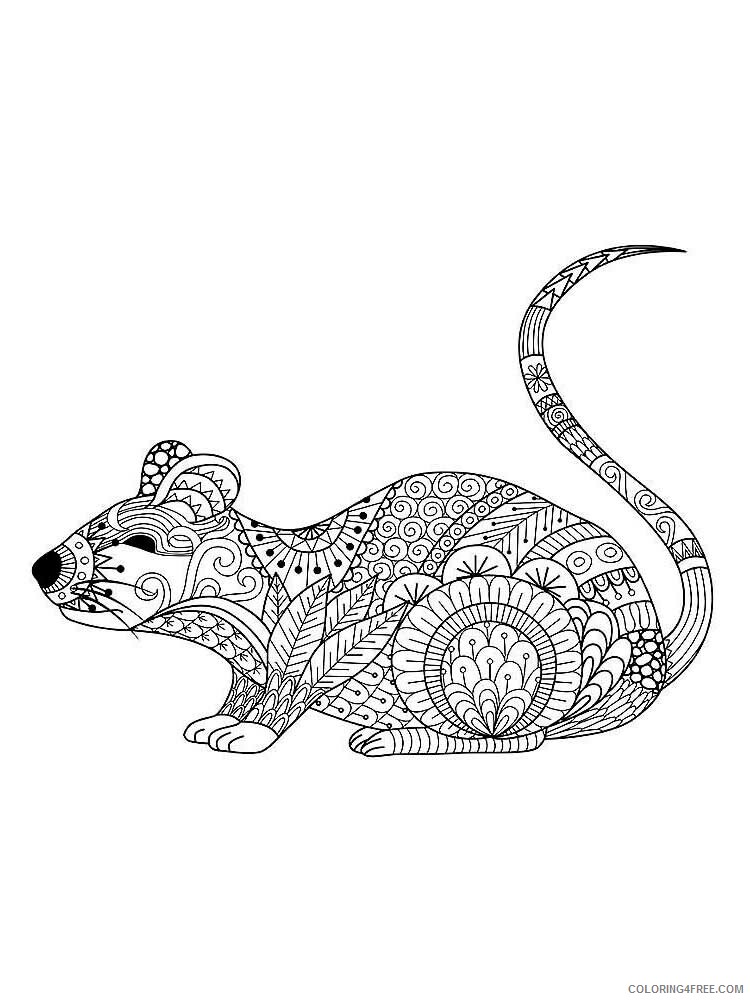 Animal Zentangle Coloring Pages zentangle mouse 2 Printable 2020 474 Coloring4free