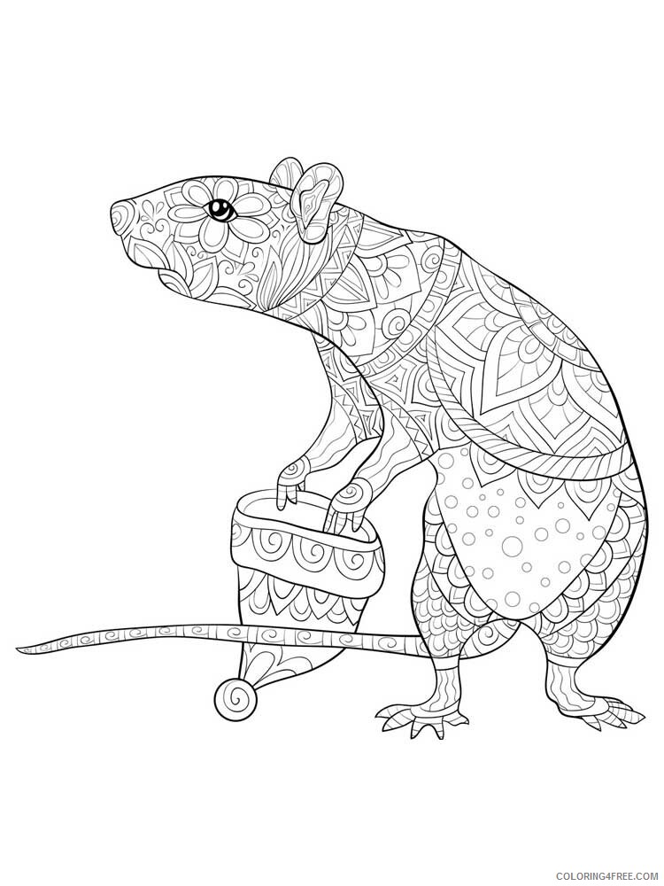 Animal Zentangle Coloring Pages zentangle mouse 4 Printable 2020 475 Coloring4free