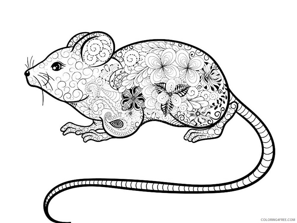 Animal Zentangle Coloring Pages zentangle mouse 7 Printable 2020 478 Coloring4free