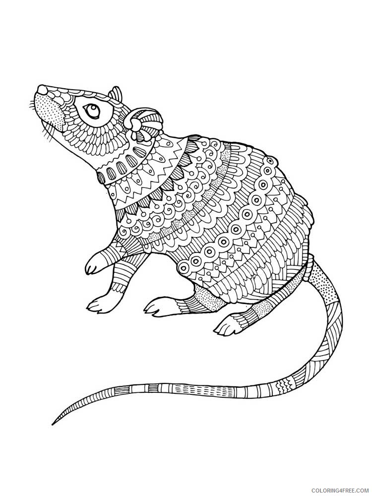 Animal Zentangle Coloring Pages zentangle mouse 8 Printable 2020 479 Coloring4free