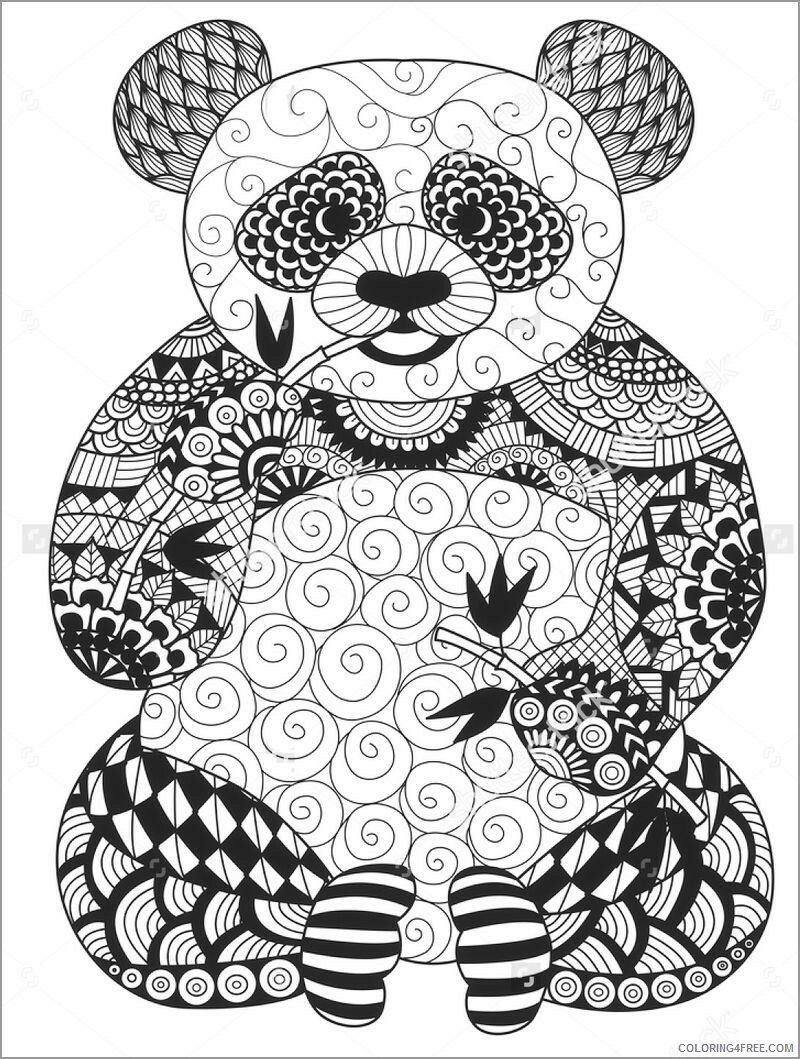 Animal Zentangle Coloring Pages zentangle panda for adults Printable 2020 481 Coloring4free