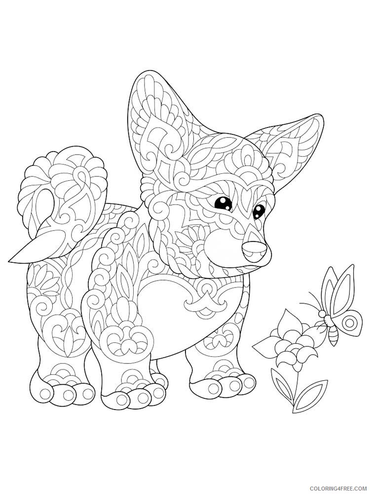 Animal Zentangle Coloring Pages zentangle puppy 10 Printable 2020 487 Coloring4free