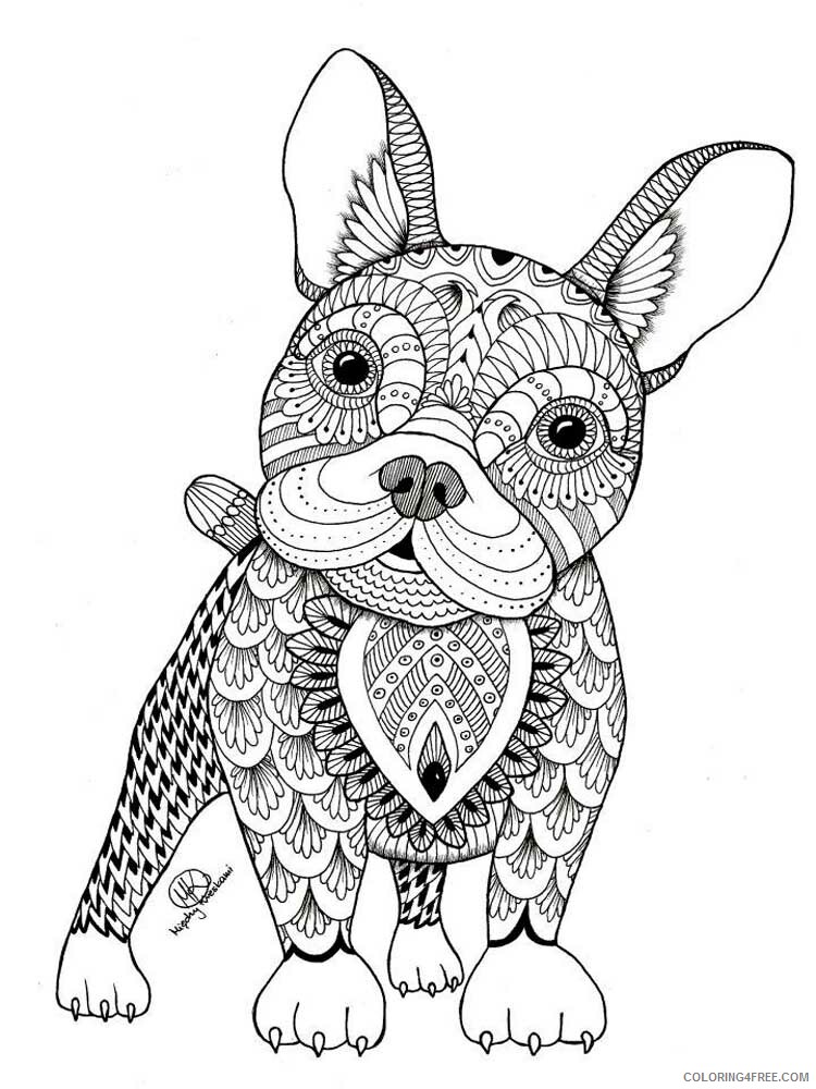 Animal Zentangle Coloring Pages zentangle puppy 7 Printable 2020 489 Coloring4free
