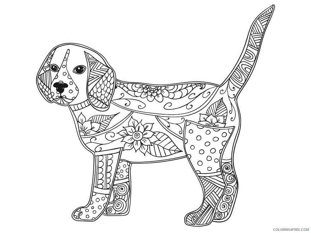 Animal Zentangle Coloring Pages zentangle puppy 9 Printable 2020 491 Coloring4free