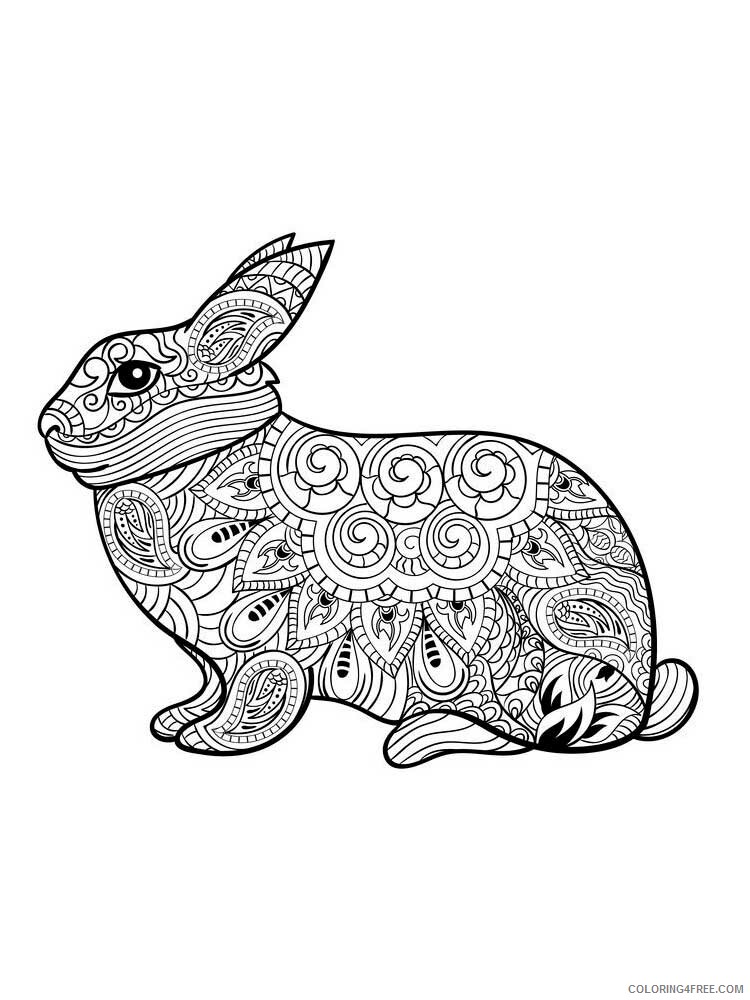 Animal Zentangle Coloring Pages zentangle rabbit 1 Printable 2020 493 Coloring4free