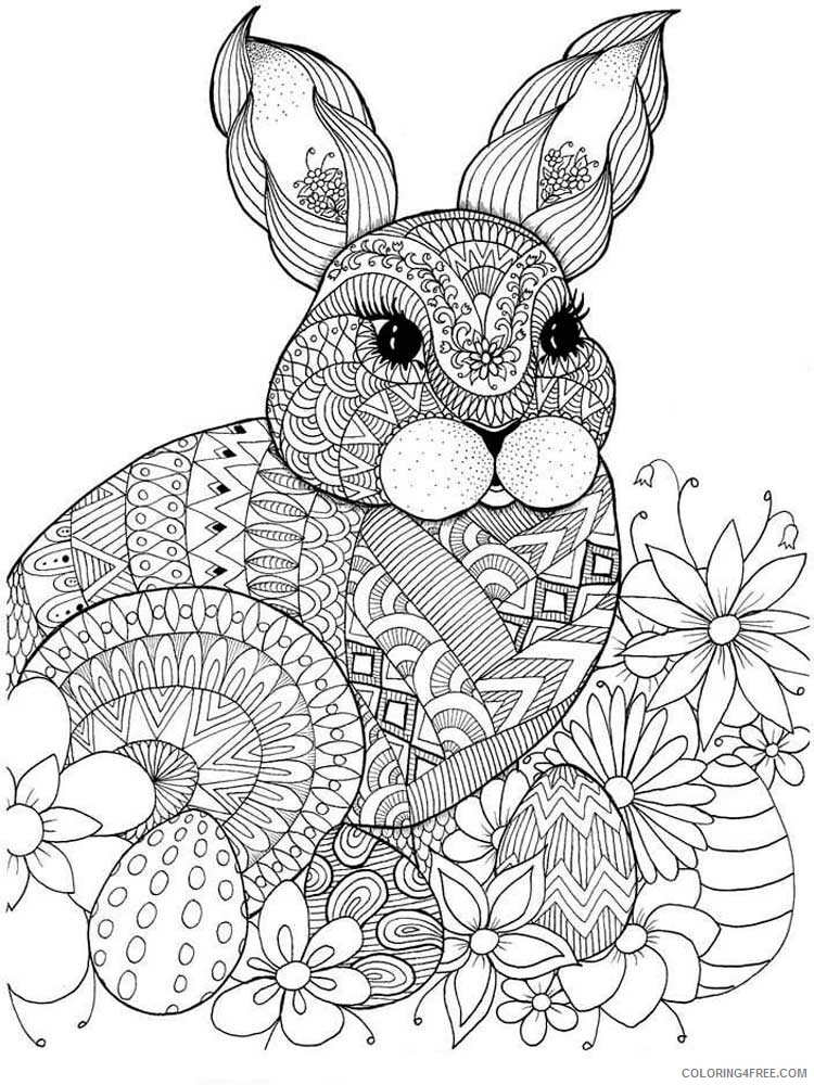 Animal Zentangle Coloring Pages zentangle rabbit 10 Printable 2020 494 Coloring4free