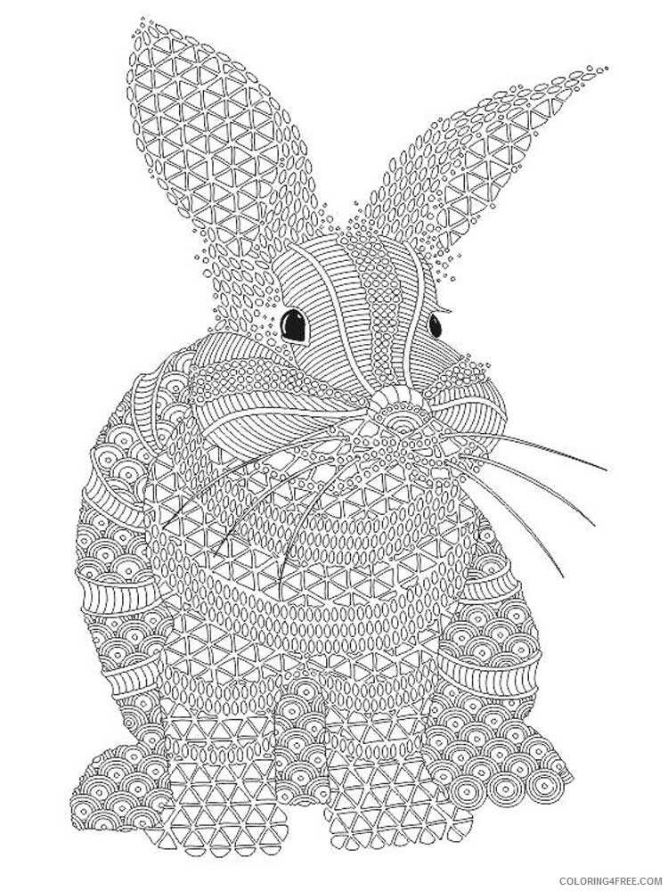 Animal Zentangle Coloring Pages zentangle rabbit 15 Printable 2020 498 Coloring4free