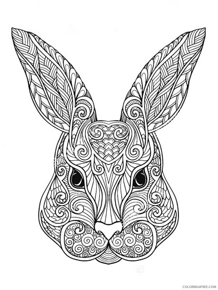 Animal Zentangle Coloring Pages zentangle rabbit 16 Printable 2020 499 Coloring4free