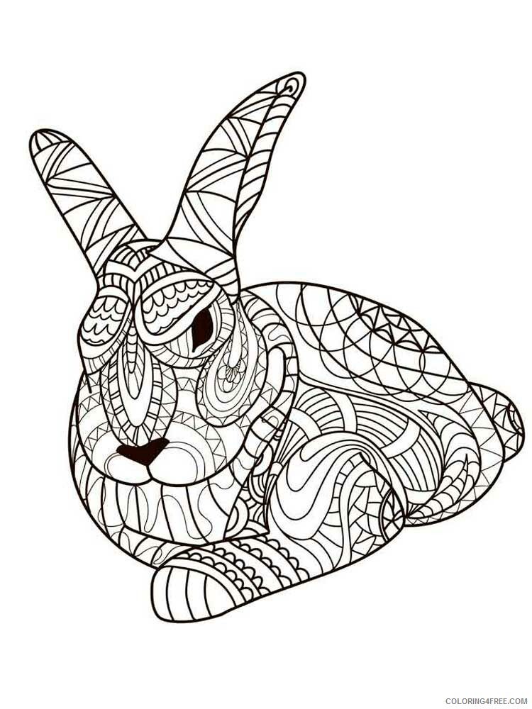 Animal Zentangle Coloring Pages zentangle rabbit 17 Printable 2020 500 Coloring4free