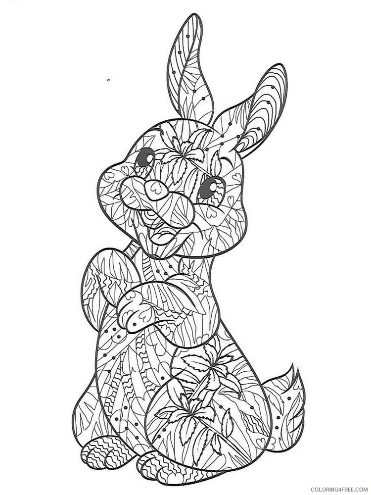 Animal Zentangle Coloring Pages zentangle rabbit 5 Printable 2020 505 Coloring4free