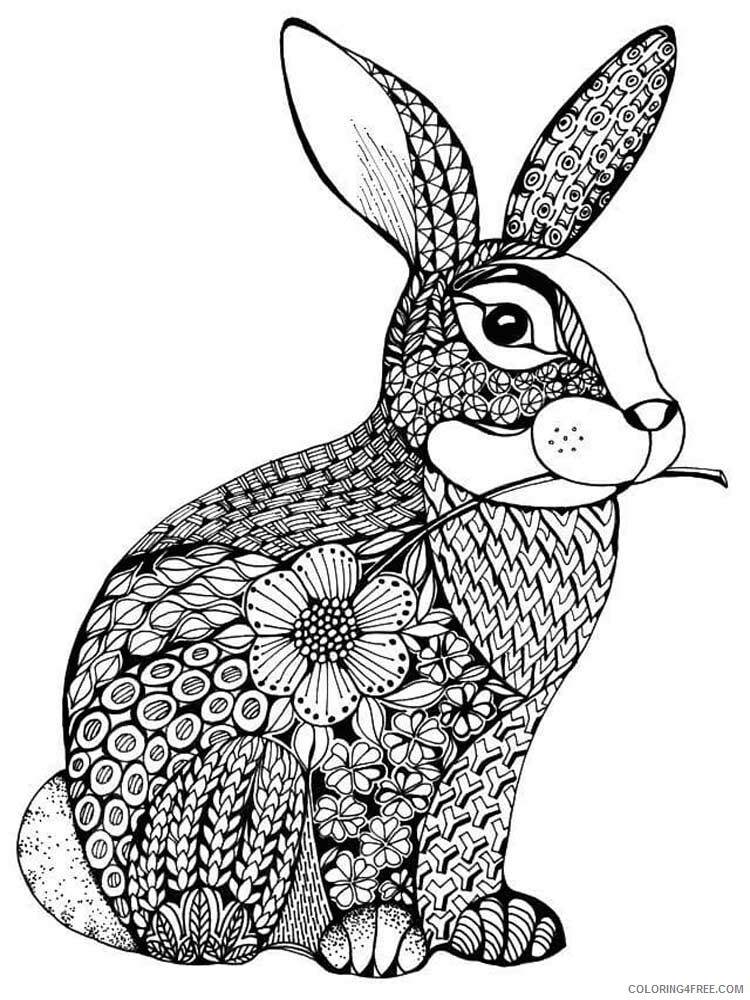 Animal Zentangle Coloring Pages zentangle rabbit 9 Printable 2020 509 Coloring4free