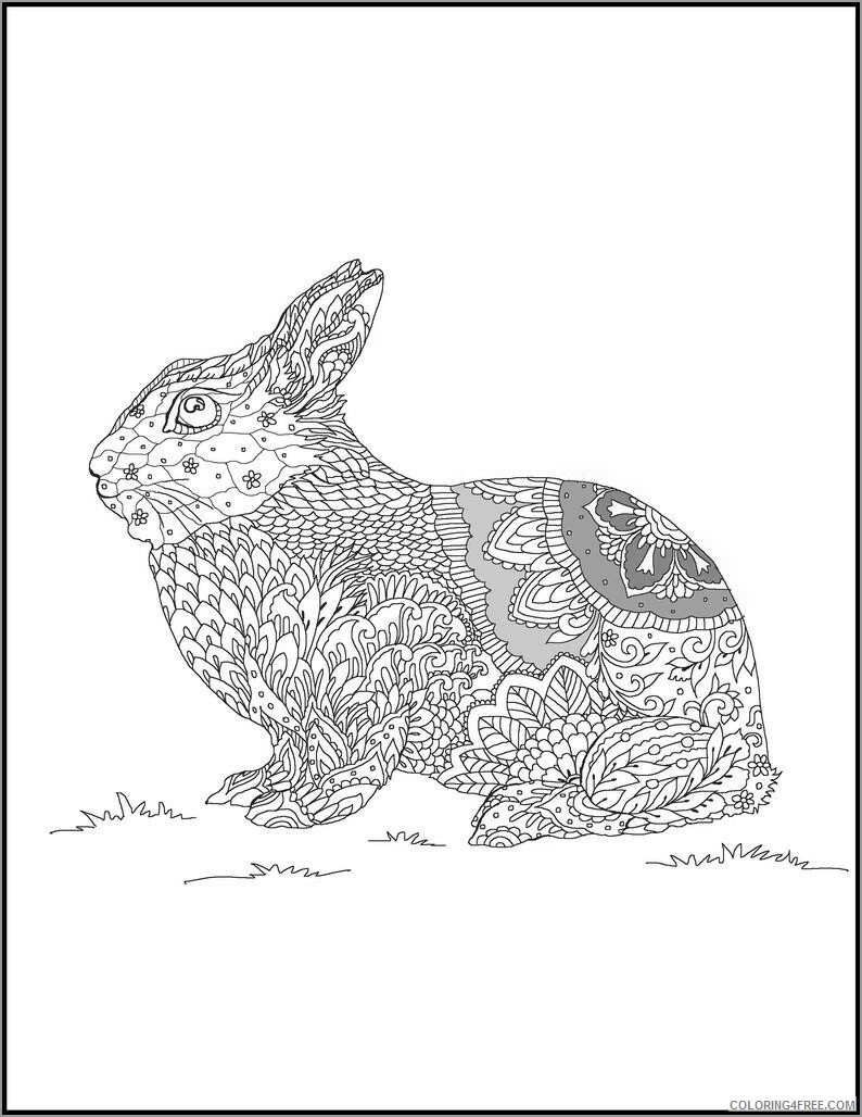 Animal Zentangle Coloring Pages zentangle rabbit for adult Printable 2020 492 Coloring4free