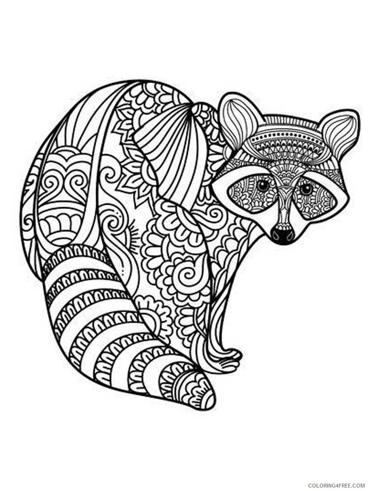 Animal Zentangle Coloring Pages zentangle raccoon 1 Printable 2020 510 Coloring4free