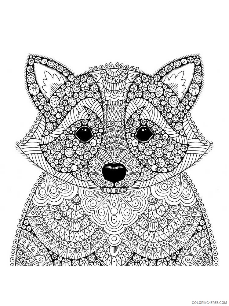 Animal Zentangle Coloring Pages zentangle raccoon 3 Printable 2020 515 Coloring4free