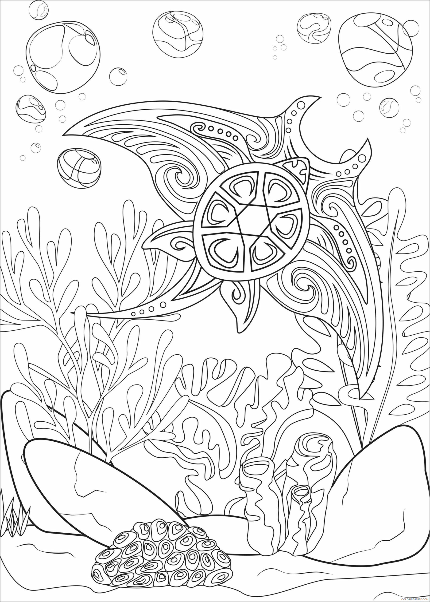 Animal Zentangle Coloring Pages zentangle ray for adults Printable 2020 522 Coloring4free