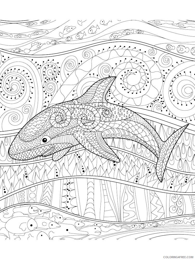 Animal Zentangle Coloring Pages zentangle shark 13 Printable 2020 549 Coloring4free