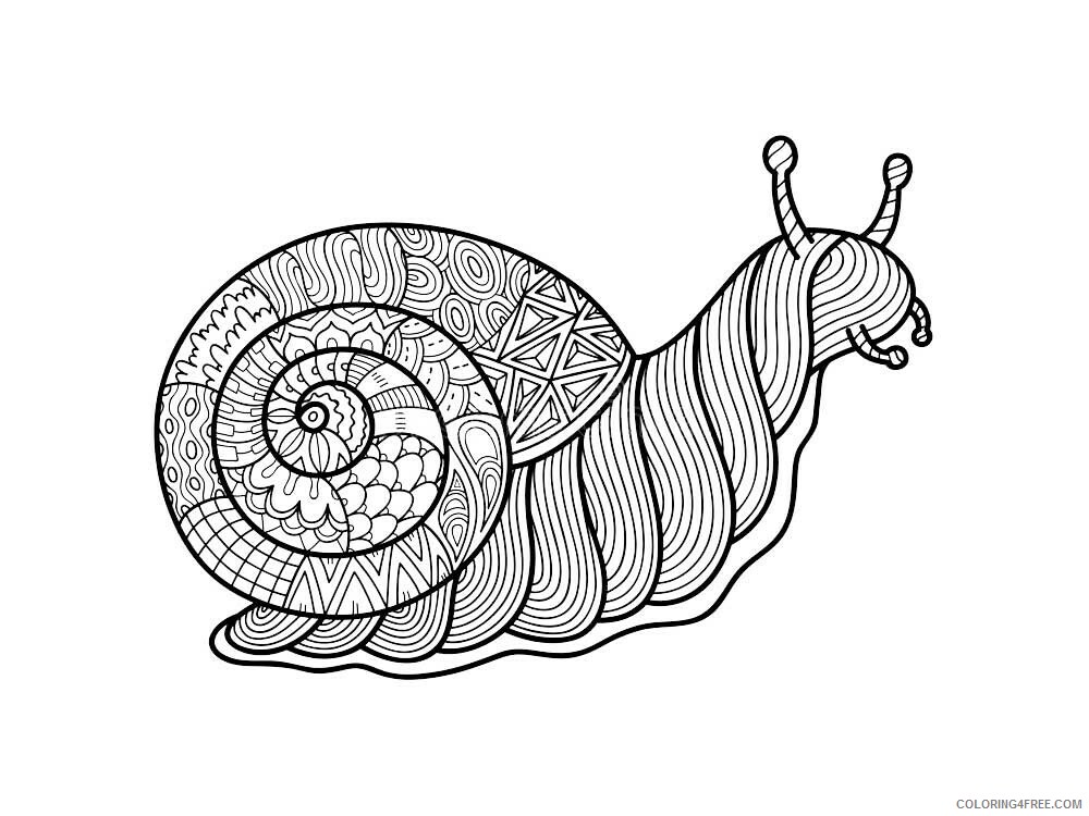 Animal Zentangle Coloring Pages zentangle snail 10 Printable 2020 559 Coloring4free
