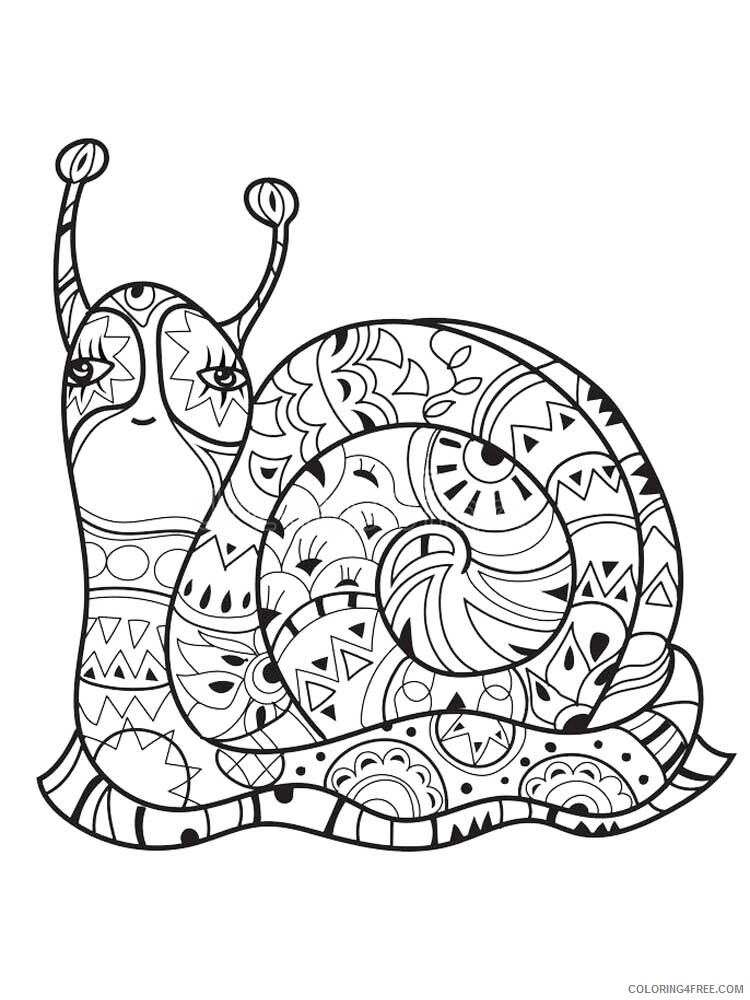 Animal Zentangle Coloring Pages zentangle snail 12 Printable 2020 561 Coloring4free
