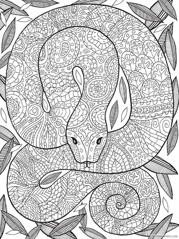 Animal Zentangle Coloring Pages zentangle snake 12 Printable 2020 569 Coloring4free